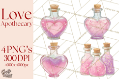 Love Potion Apothecary Clipart, Vintage Potion PNG Product Image 1