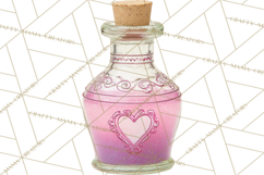 Love Potion Apothecary Clipart, Vintage Potion PNG Product Image 5