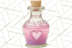 Love Potion Apothecary Clipart, Vintage Potion PNG Product Image 5