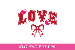Love Arched SVG Quote with Bow and Hearts Product Image 1