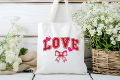 Love Arched SVG Quote with Bow and Hearts Product Image 3