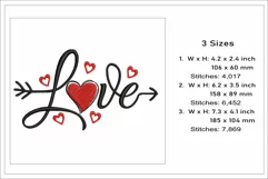 Love Arrow embroidery design, Valentine's Day embroidery Product Image 2