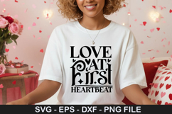 Love at First Heartbeat SVG - Valentine Design Product Image 1