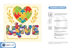 LOVE Autism 3D Layered Paper Cut - Love 3D SVG Product Image 4