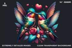 Valentines Day clipart, Hummingbirds couple Clipart, sublima Product Image 2