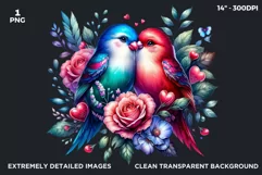 Valentines Day clipart, Lovebirds couple Clipart,Sublimatio Product Image 2