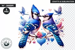Valentines Day clipart, cardinals couple Clipart, Birds png Product Image 1