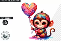 Valentines day clipart, baby donkey clipart, sublimation Product Image 1