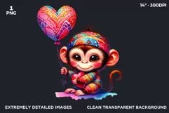 Valentines day clipart, baby donkey clipart, sublimation Product Image 2