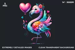 Valentines day clipart, baby flamingo clipart, sublimation Product Image 2