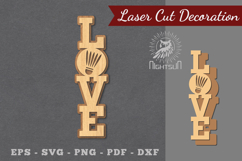 Love Badminton Laser Cut Decoration Product Image 1