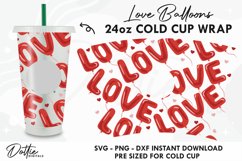 Love Balloons Valentines Starbucks Wrap SVG | 24oz Cold Cup Product Image 1