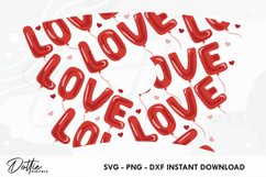 Love Balloons Valentines Starbucks Wrap SVG | 24oz Cold Cup Product Image 2