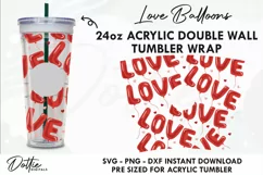 Love Balloons Starbucks 24oz Acrylic Tumbler Cup Wrap Product Image 1