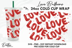 Love Balloons No Gap Starbucks Wrap SVG | 24oz Cold Cup Product Image 1