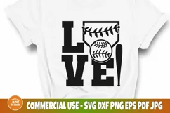 Baseball Love SVG Cut File, Baseball Mom Svg, Png, Dxf, Eps Product Image 1