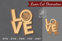 Love Baseball Laser Cut Decoration Product Image 1