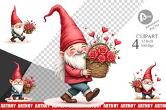 Love Basket Gnome Clipart Product Image 1