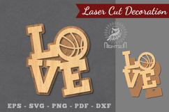 Love Basketball Laser Cut Decoration Product Image 1