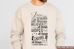 Love bears all things believes SVG, Christian SVG Desi Product Image 1