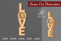 Love Billiard Laser Cut Decoration Product Image 1
