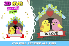 Love Bird topper 3D SVG Product Image 1