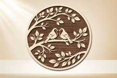 Love Birds Branch Laser Cut SVG Product Image 1