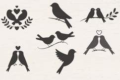 Love Birds with hearts SVG Product Image 1