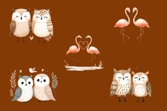 Set of cute birds, boho style watercolor clipart Product Image 3
