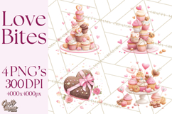 Cute Valentine Dessert Clipart PNG Cupcakes Cookie Chocolate Product Image 1