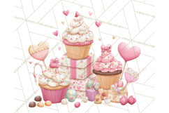 Cute Valentine Dessert Clipart PNG Cupcakes Cookie Chocolate Product Image 2