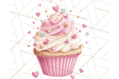 Cute Valentine Dessert Clipart PNG Cupcakes Cookie Chocolate Product Image 5
