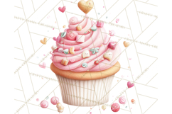 Cute Valentine Dessert Clipart PNG Cupcakes Cookie Chocolate Product Image 4