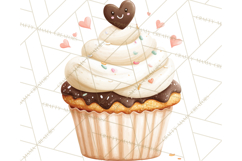 Cute Valentine Dessert Clipart PNG Cupcakes Cookie Chocolate Product Image 4