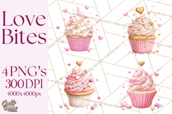 Cute Valentine Dessert Clipart PNG Cupcakes Cookie Chocolate Product Image 1