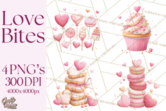 Cute Valentine Dessert Clipart PNG Cupcakes Cookie Chocolate Product Image 1