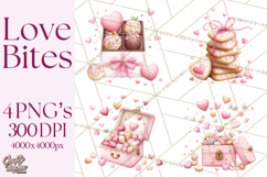 Cute Valentine Dessert Clipart PNG Cupcakes Cookie Chocolate Product Image 1