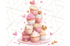 Cute Valentine Dessert Clipart PNG Cupcakes Cookie Chocolate Product Image 3