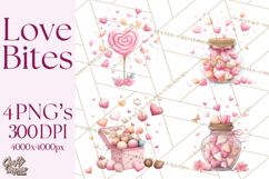 Cute Valentine Dessert Clipart PNG Cupcakes Cookie Chocolate Product Image 1