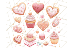 Cute Valentine Dessert Clipart PNG Cupcakes Cookie Chocolate Product Image 4