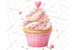 Cute Valentine Dessert Clipart PNG Cupcakes Cookie Chocolate Product Image 3