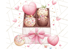 Cute Valentine Dessert Clipart PNG Cupcakes Cookie Chocolate Product Image 2