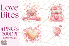 Cute Valentine Dessert Clipart PNG Cupcakes Cookie Chocolate Product Image 1