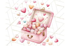 Cute Valentine Dessert Clipart PNG Cupcakes Cookie Chocolate Product Image 4