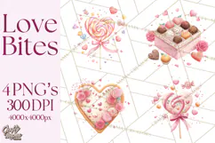 Cute Valentine Dessert Clipart PNG Cupcakes Cookie Chocolate Product Image 1