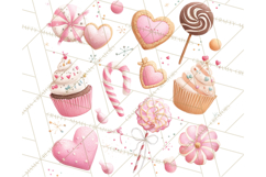 Cute Valentine Dessert Clipart PNG Cupcakes Cookie Chocolate Product Image 3