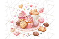 Cute Valentine Dessert Clipart PNG Cupcakes Cookie Chocolate Product Image 4