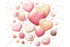 Cute Valentine Dessert Clipart PNG Cupcakes Cookie Chocolate Product Image 4
