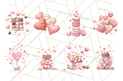 Cute Valentine Dessert Clipart PNG Cupcakes Cookie Chocolate Product Image 2