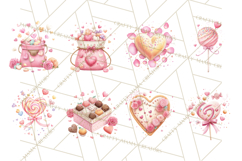 Cute Valentine Dessert Clipart PNG Cupcakes Cookie Chocolate Product Image 4